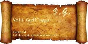 Voll Gyöngyi névjegykártya